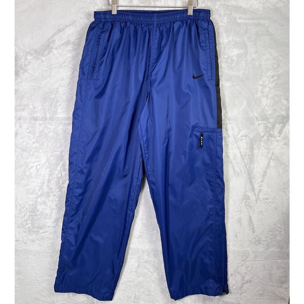 Nike‎ Vintage Windbreaker Joggers Men's Large Blue Pockets Baggy 90s Style Y2k